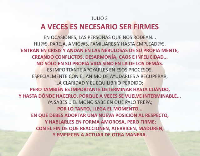 A veces es necesario ser firmes